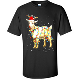 Christmas Lights Goat Wearing Santa Hat Funny Xmas - Shirt