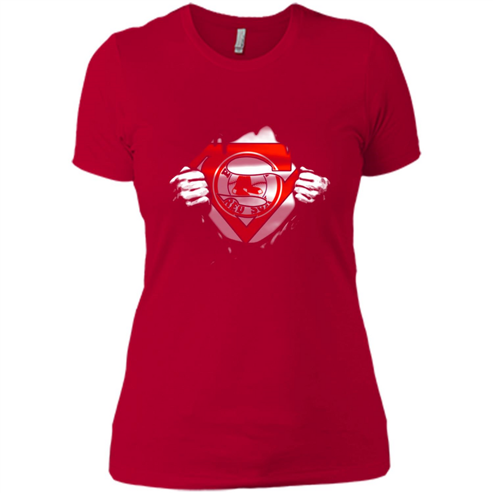 Boston Red Sox And Superman Fans - Ladies' Boyfriend T-Shirt