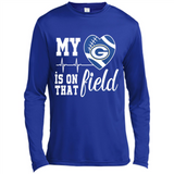 Green Bay Packers Football My Heart is on that Field - Canvas Long Sleeve T-Shirt