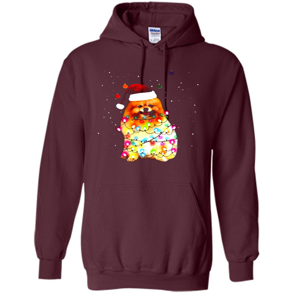 Pomeranian Santa Lights Christmas Dog Xmas Sweatshirt - Hoodie
