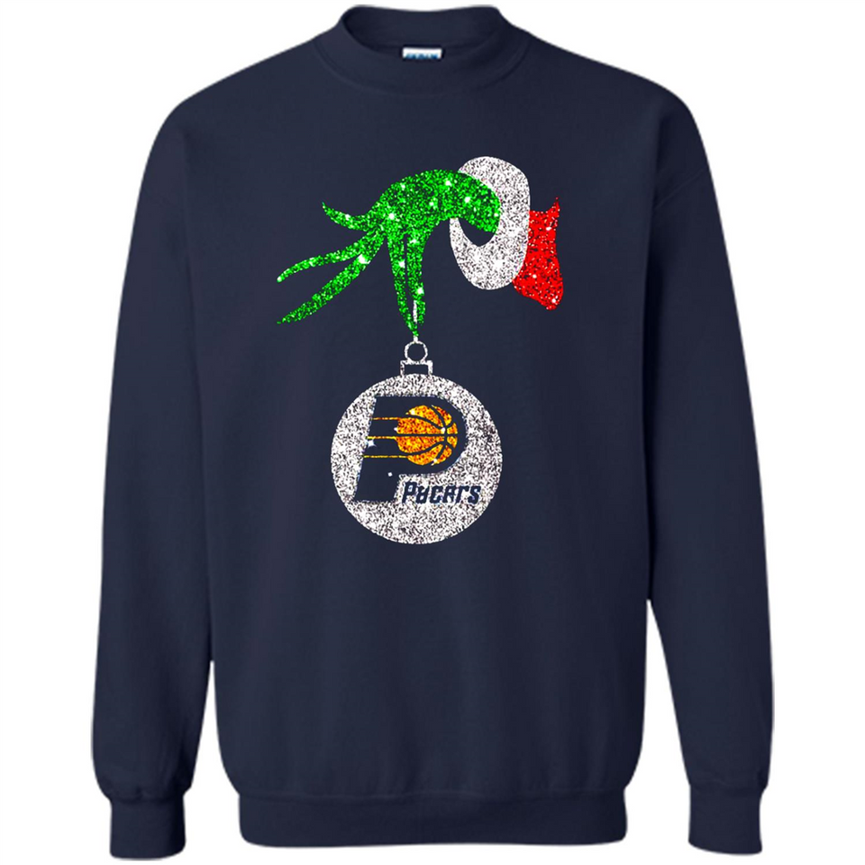 Amazing tee Indiana Pacers Glitter Grinch Monogram Ornament Christmas Gift - Sweatshirt