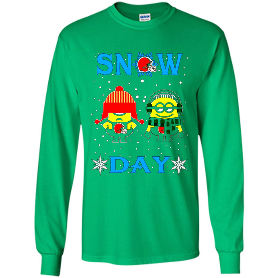 Snow Day Shirt For Cleveland Browns Vs Minion Fans pingpong