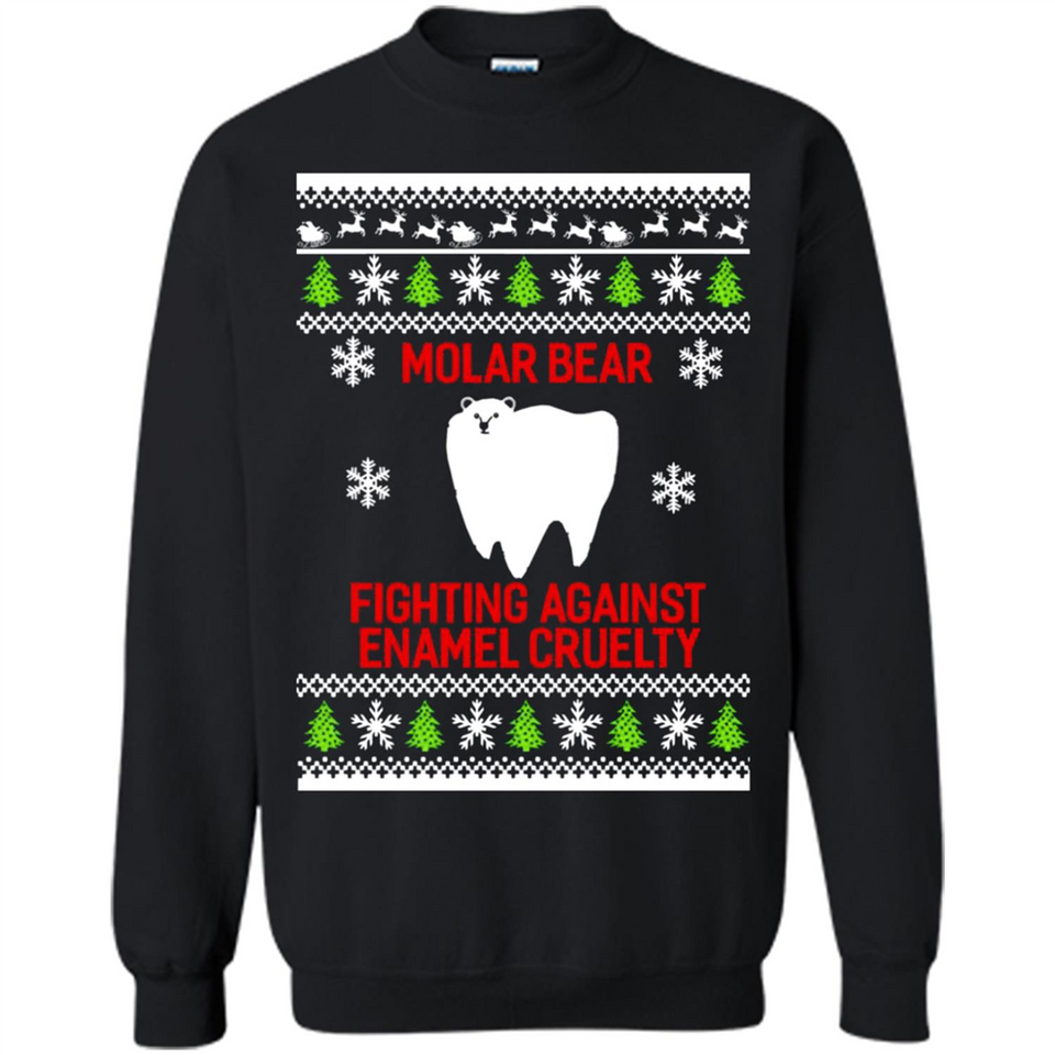 Molar bear fighting against enamel cruelty Christmas - Sweatshirt