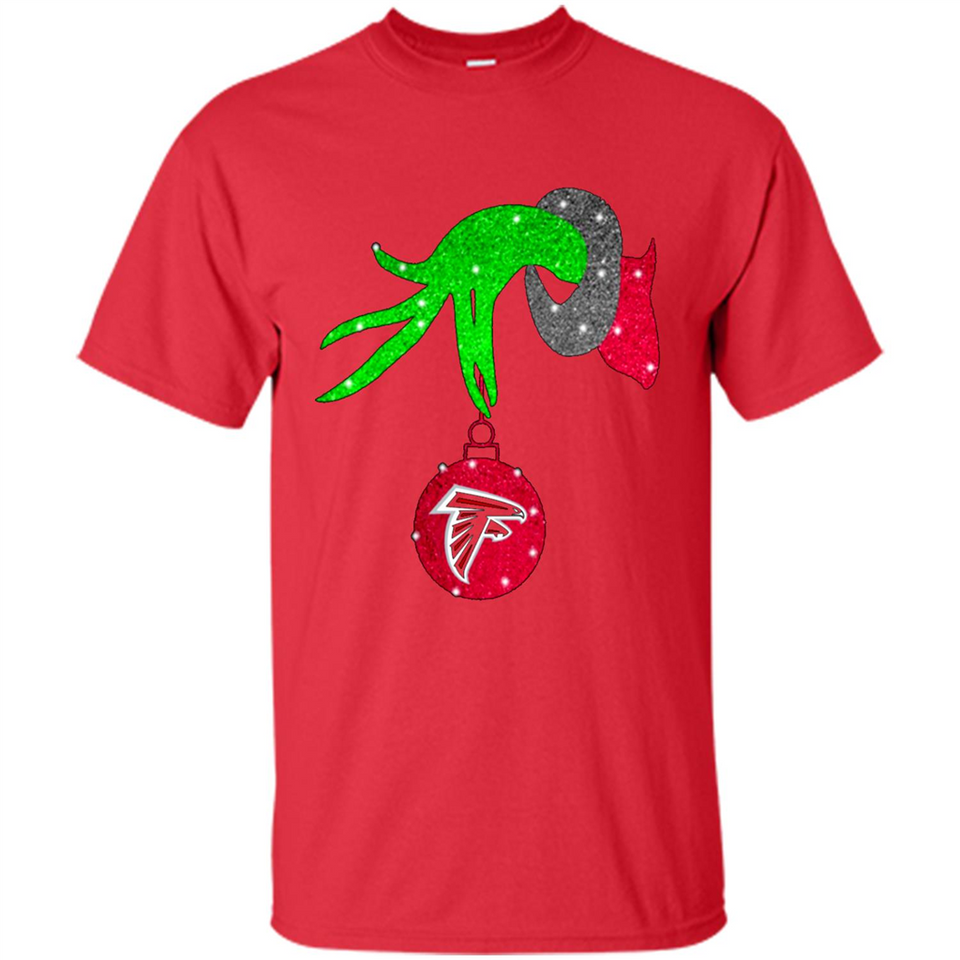 GRINCH HAND HOLDING ATLANTA FALCONS GLITTER CHRISTMAS PINGPONG