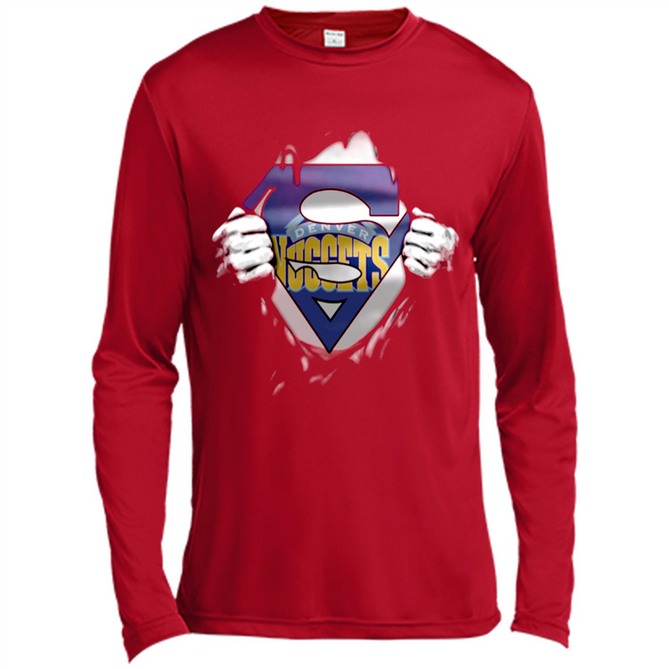 Denver Nuggets And Superman Fans - Canvas Long Sleeve T-Shirt