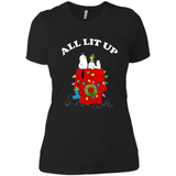 Peanuts By Schulz Snoopy Young Men_s Christmas SweatShirt - Ladies' Boyfriend T-Shirt