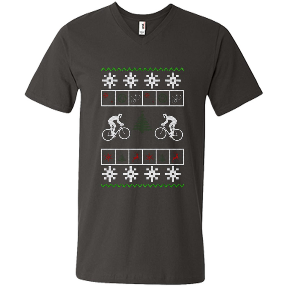 Christmas Ugly Sweater Cycling - Best Ugly Christmas Sweater - Men's V-Neck