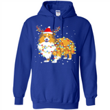 Christmas Lights Shetland Sheepdog Wearing Santa Hat Funny Xmas - Hoodie