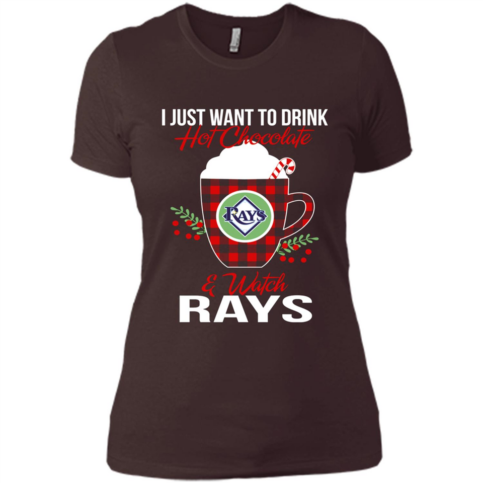 I Just Want To Drink Hot Chocolate & Watch Tampa Bay Rays Ugly Christmas Sweater PINGPONG