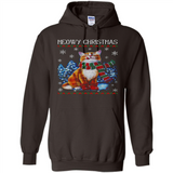 Christmas Ugly Sweater Cat With Christmas Meowy Chritstmas - Hoodie