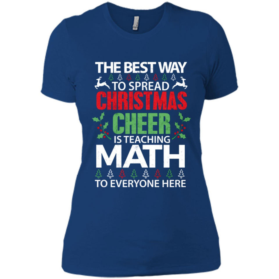 Math Teacher Christmas Shirt Christmas Cheer - Ladies' Boyfriend T-Shirt