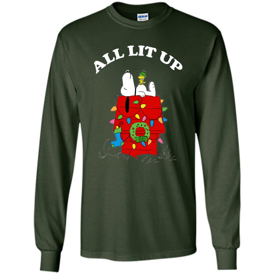 Peanuts By Schulz Snoopy Young Men_s Christmas SweatShirt - Long Sleeve T-Shirt