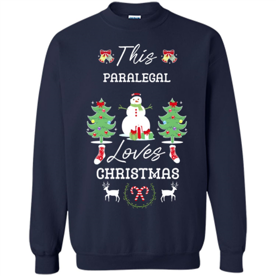 This Paralegal Loves Christmas Tree Shirt with Snowman