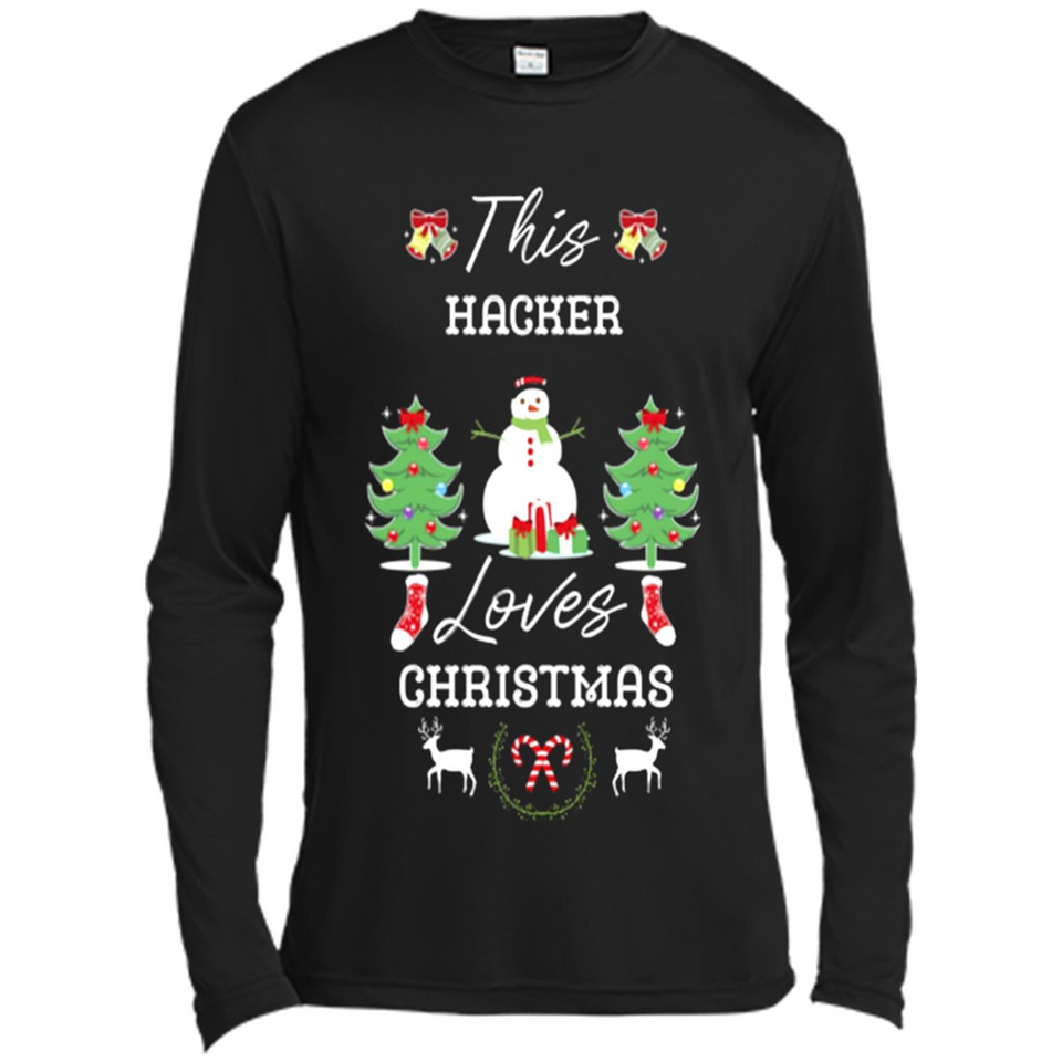 This Hacker Loves Christmas Tree Shirt with Snowman