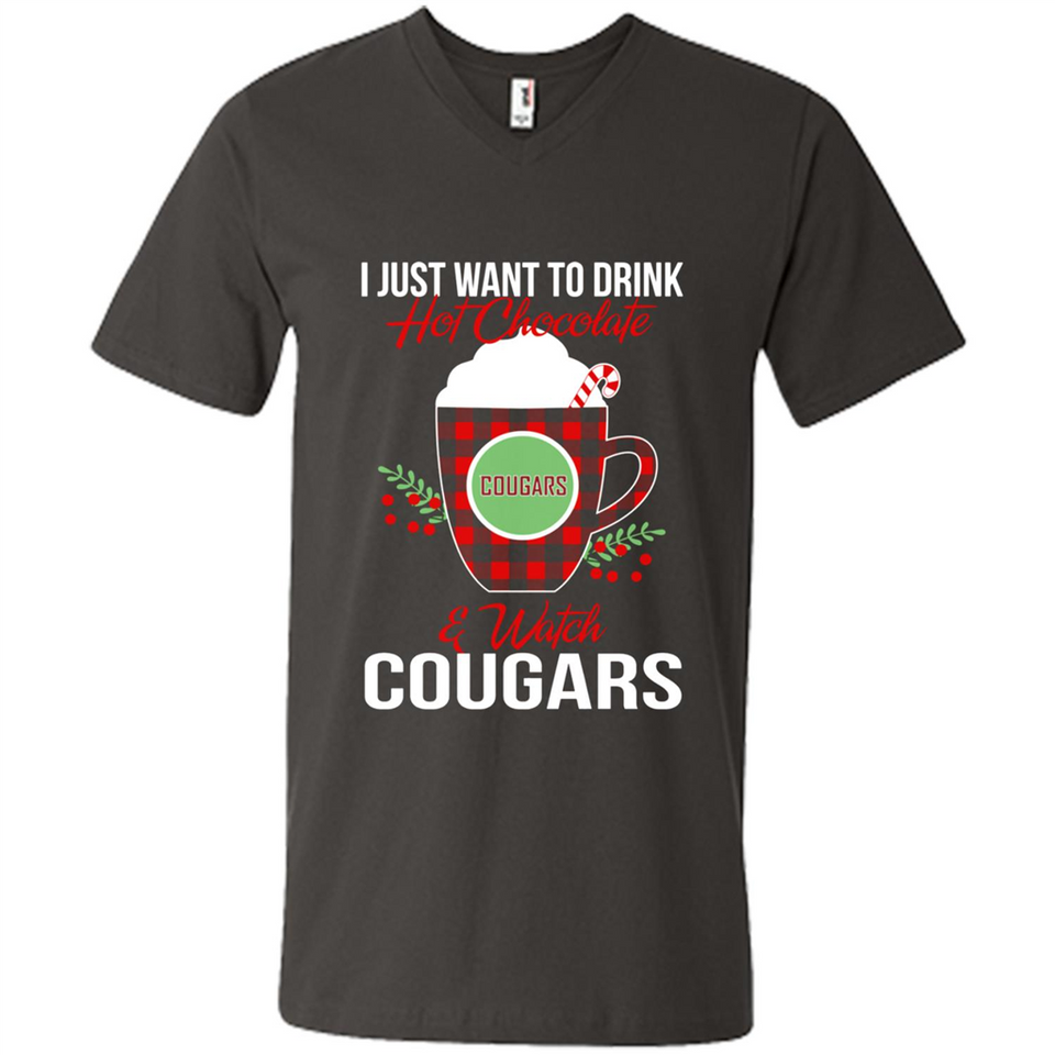 I Just Want To Drink Hot Chocolate & Watch Washington State Cougars Ugly Christmas Sweater PINGPONG