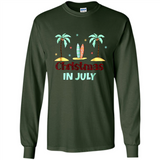Christmas In July Shirt Surfing Palm Trees Surfboard - Long Sleeve T-Shirt