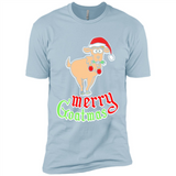 Christmas Merry Goatmas Goat Shirt Santa Hat - Premium Short Sleeve T-Shirt