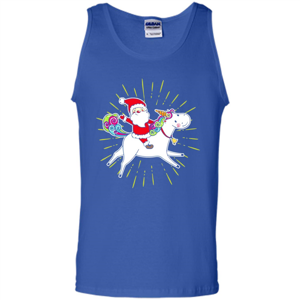 Unicorn And Santa Christmas - Tank Top