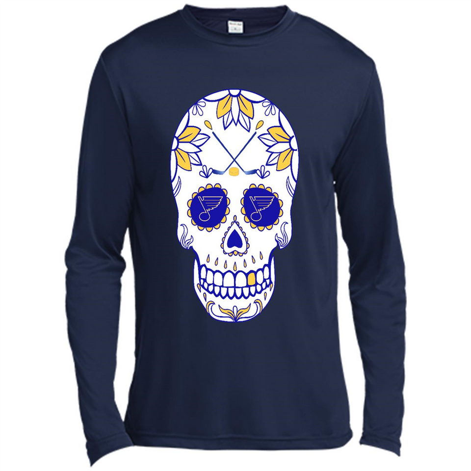 St. Louis Blues Hockey Sugar Skull Day of the Dead
