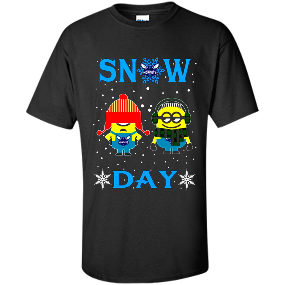 Snow Day Shirt For Charlotte Hornets Vs Minion Fans pingpong
