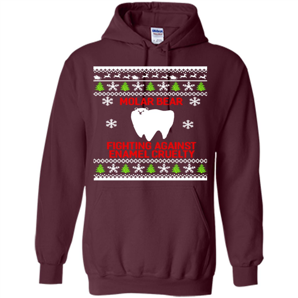 Molar bear fighting against enamel cruelty Christmas - Hoodie