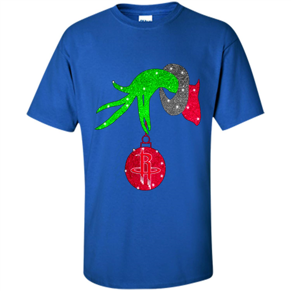 GRINCH HAND HOLDING HOUSTON ROCKETS GLITTER CHRISTMAS PINGPONG