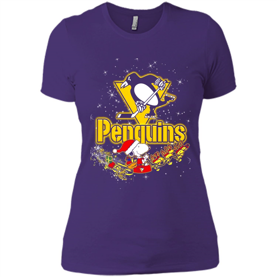 Snoopy Christmas Pittsburgh Penguins - Ladies' Boyfriend T-Shirt