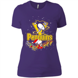 Snoopy Christmas Pittsburgh Penguins - Ladies' Boyfriend T-Shirt