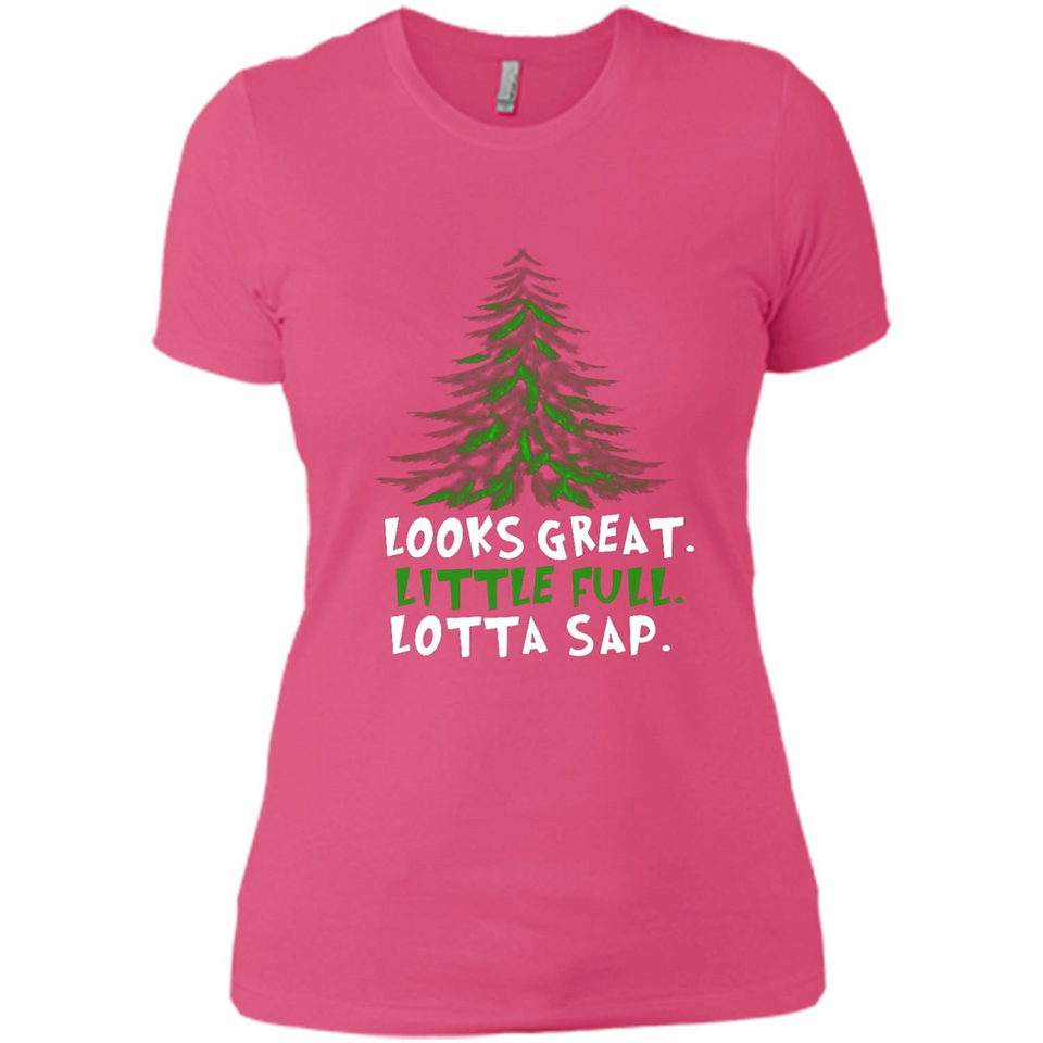 Looks Great Little Full Lotta Sap Funny Christmas Mug PINGPONG - Ladies' Boyfriend T-Shirt