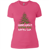 Looks Great Little Full Lotta Sap Funny Christmas Mug PINGPONG - Ladies' Boyfriend T-Shirt