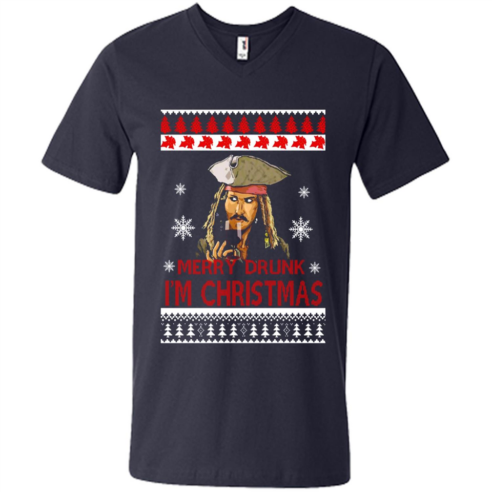 Jack sparrow Merry Drunk I'm Christmas - Men's V-Neck