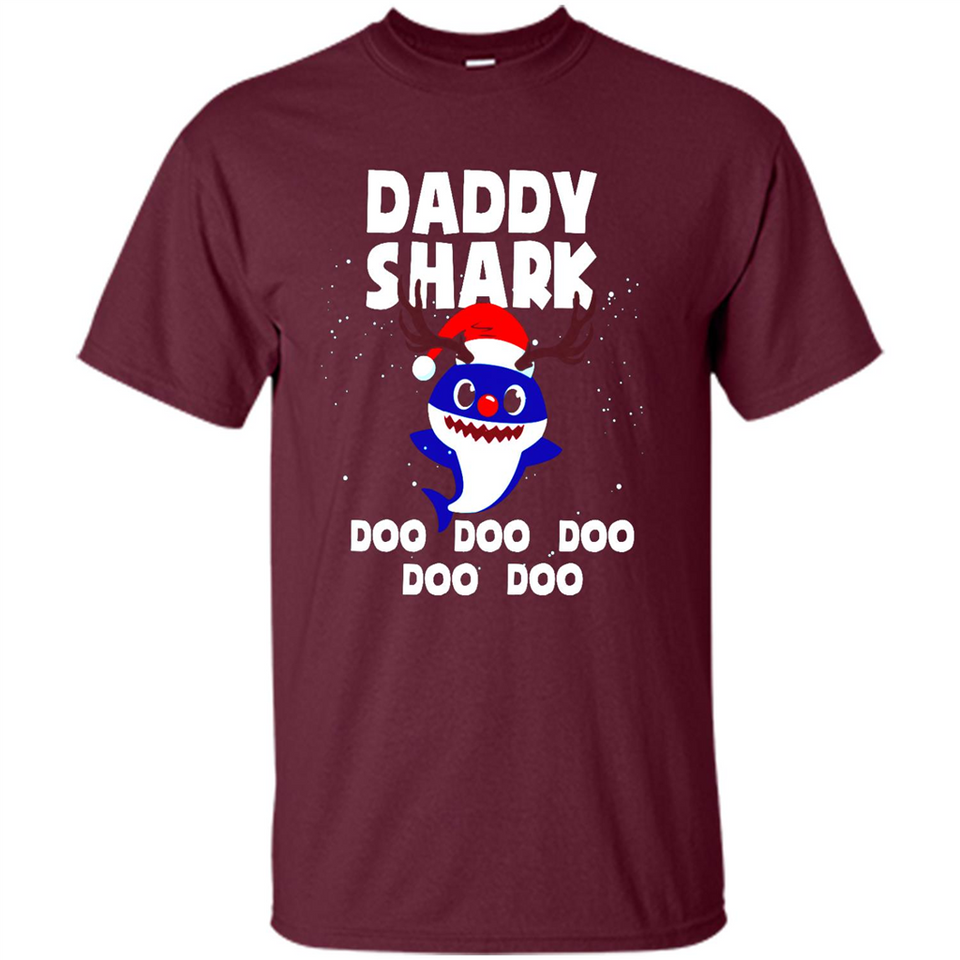 Daddy Shark Costume Reindeer Funny Christmas T-Shirt - Shirt