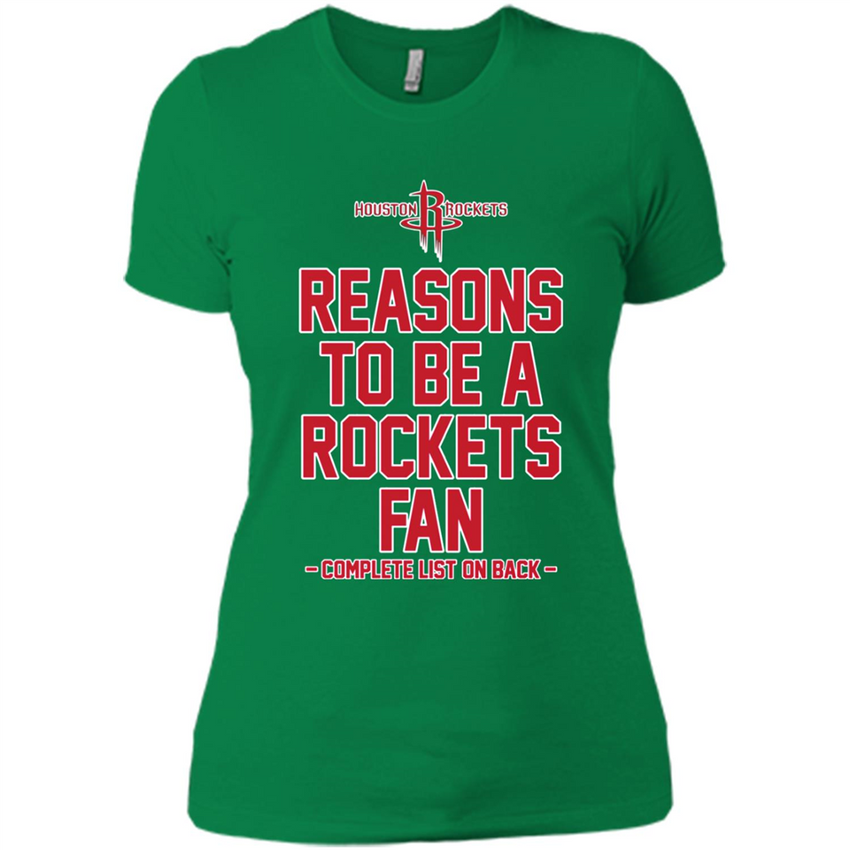 Reasons to be a Houston Rockets Fan Complete List on Back - Ladies' Boyfriend T-Shirt