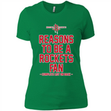 Reasons to be a Houston Rockets Fan Complete List on Back - Ladies' Boyfriend T-Shirt