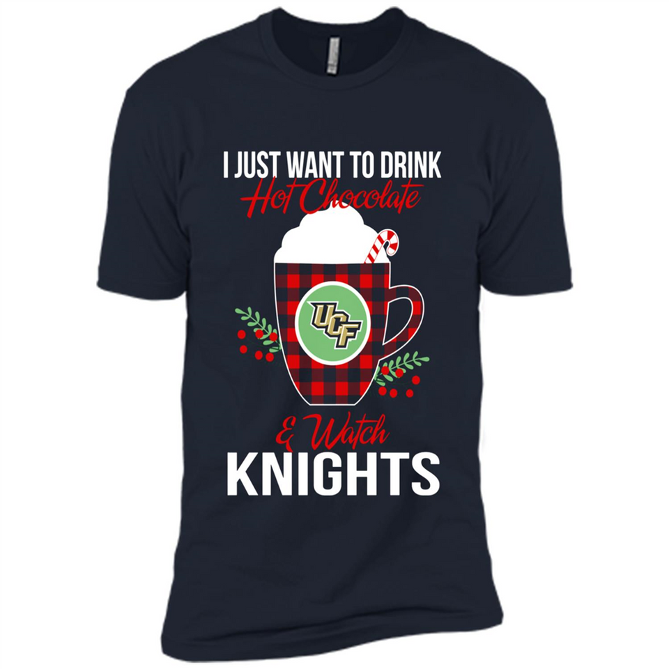 I Just Want To Drink Hot Chocolate & Watch UCF Knights Ugly Christmas Sweater PINGPONG