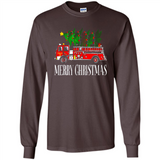 Firetruck Santa Sleigh Merry Christmas Firefighter - Long Sleeve T-Shirt