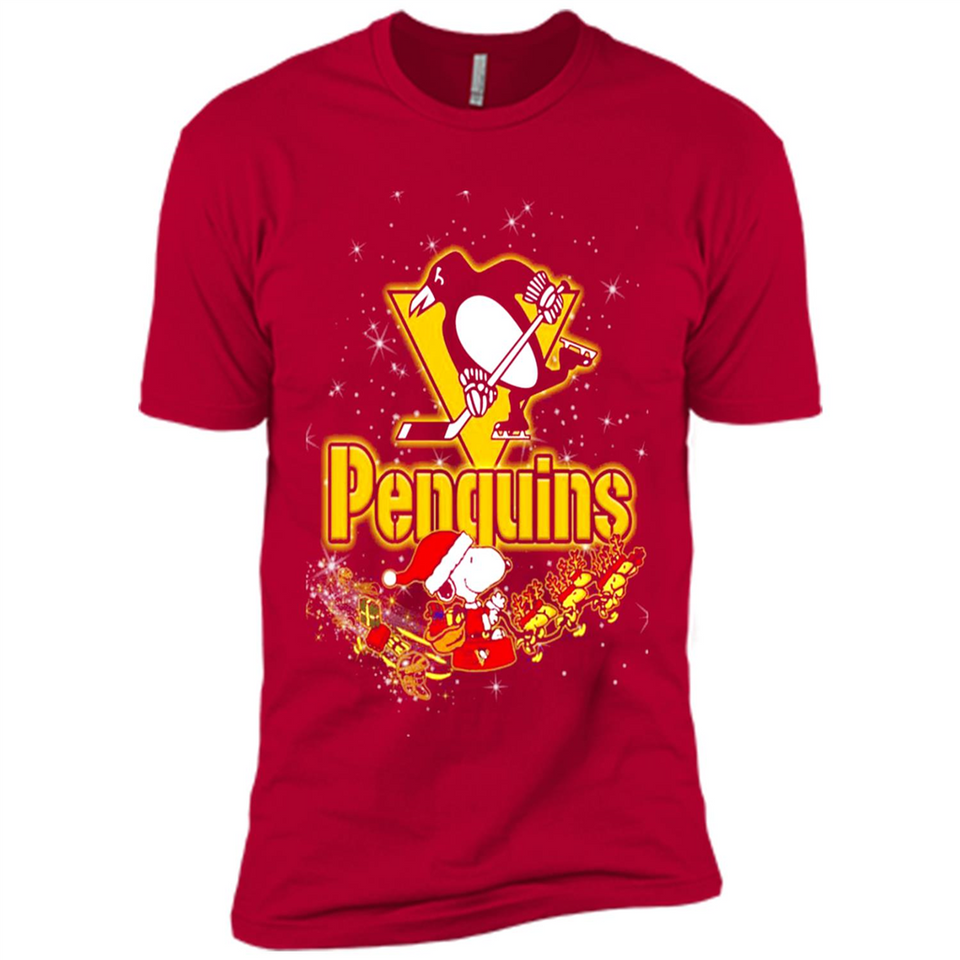 Snoopy Christmas Pittsburgh Penguins - Premium Short Sleeve T-Shirt