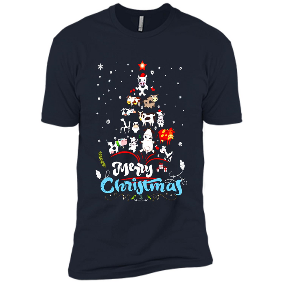 Christmas Ugly Sweater Animal Tree Pine Merry Christmas - Premium Short Sleeve T-Shirt
