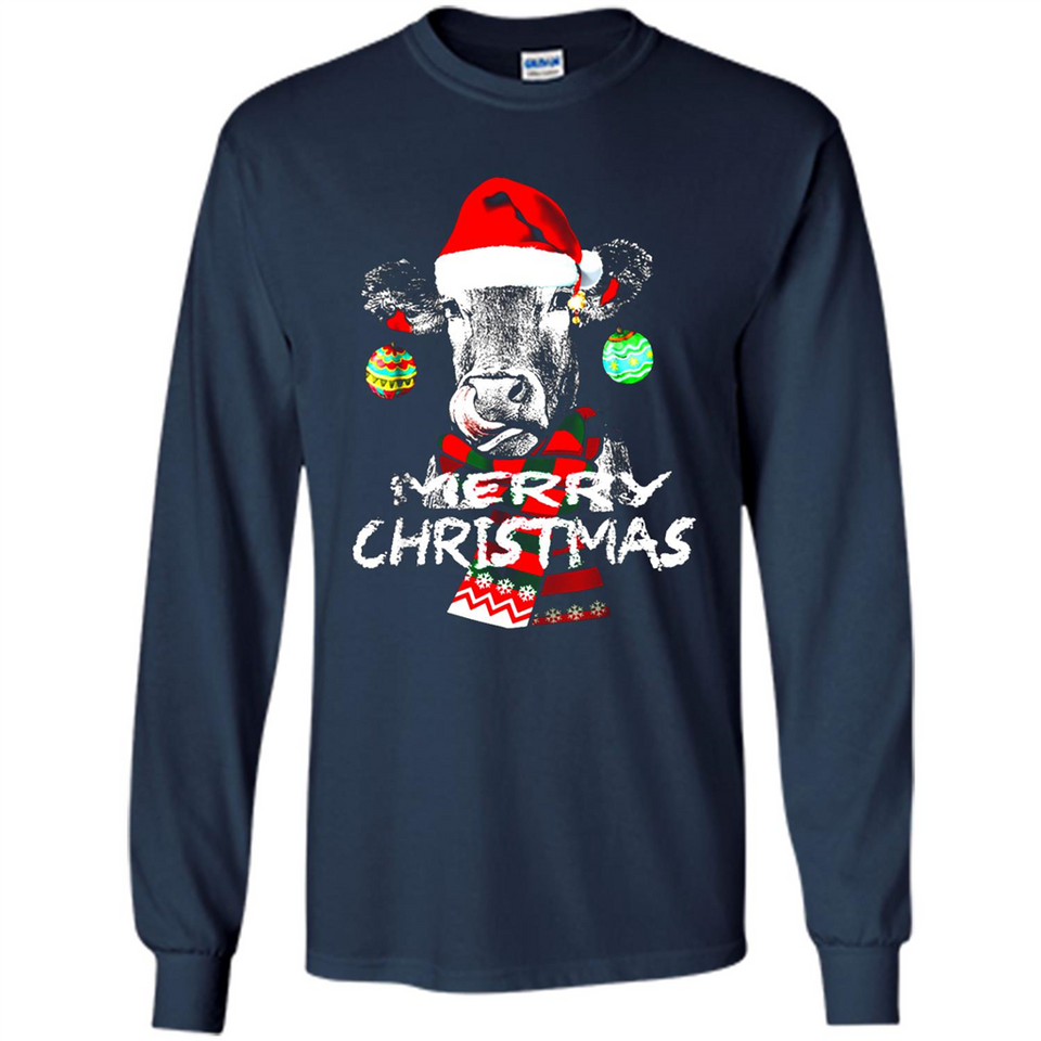 Fabulous Mooey christmas Heifers Cow Christmas lights - Long Sleeve T-Shirt