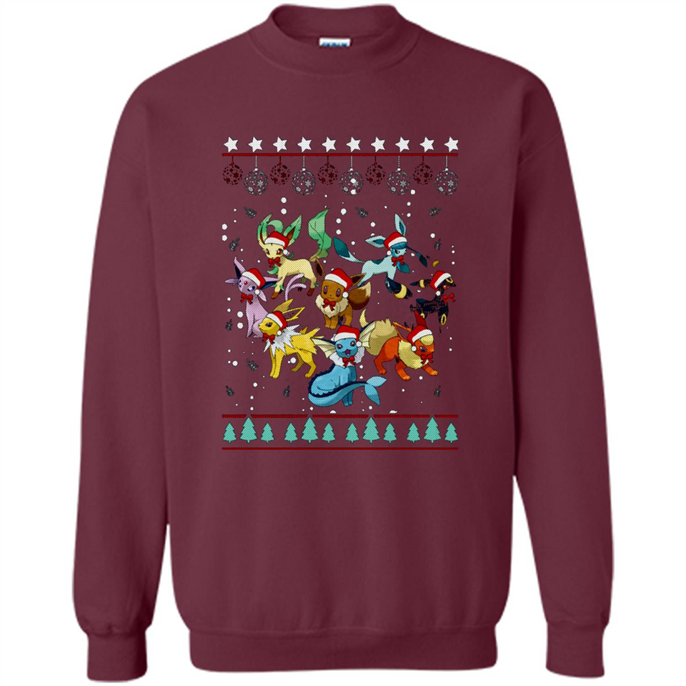 Pokemon Eeveelutions Ugly Christmas Sweater Perfect Christmas PINGPONG