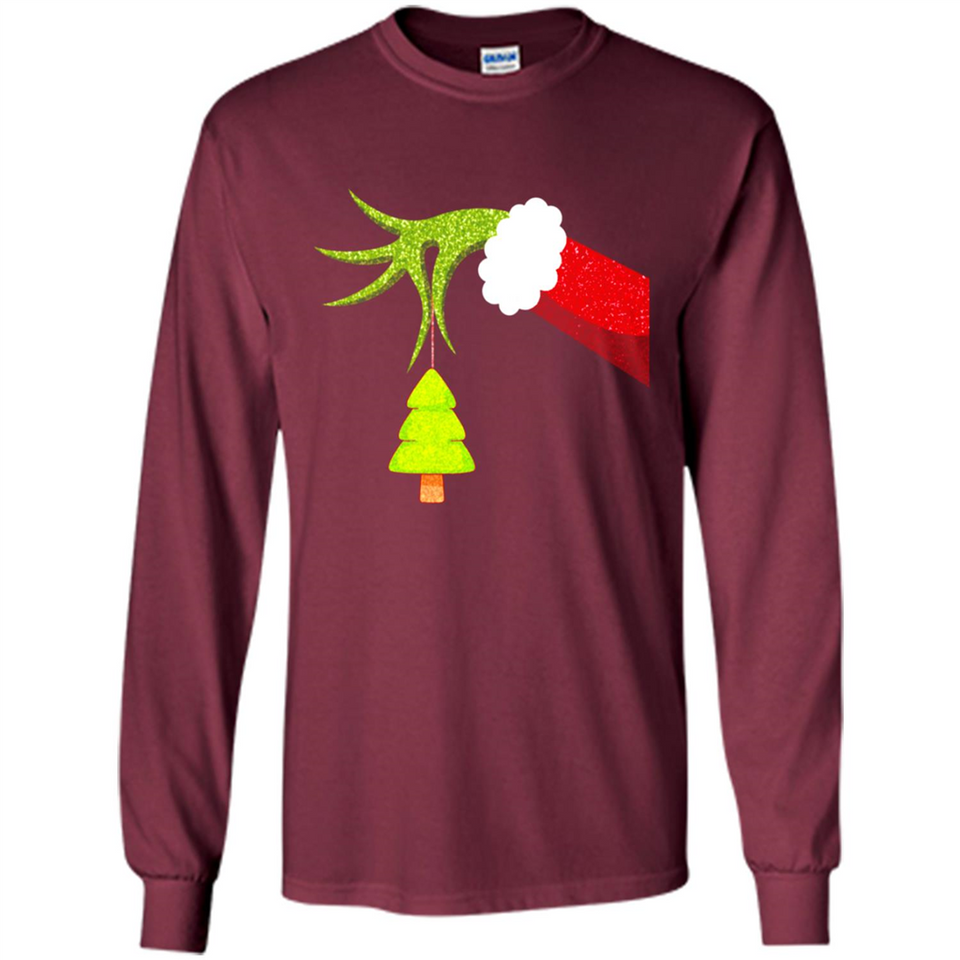 Funny Grinch Hand Holding Christmas Tree Ornament Christmas PING PONG
