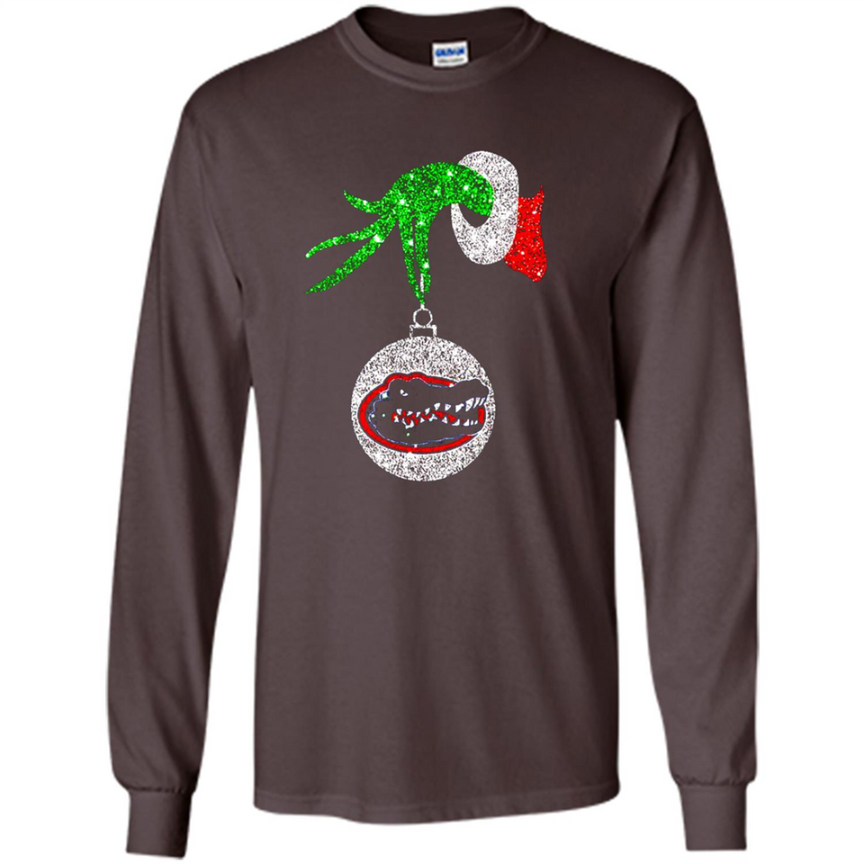 Funny Florida Gators Glitter Grinch Monogram Ornament Christmas Gift - Long Sleeve T-Shirt