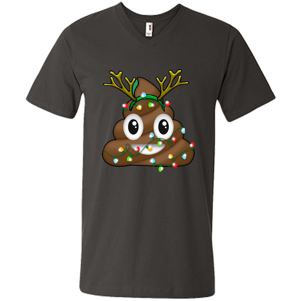 Reindeer Poop Emoji Cute Merry Christmas T-Shirt - Men's V-Neck