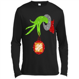 Grinch hand holding Logo HomeDepot Glitter Christmas - Canvas Long Sleeve T-Shirt
