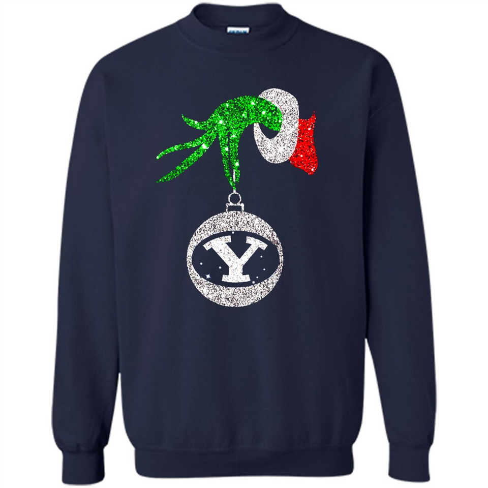 Fantastic Byu Cougars Glitter Grinch Monogram Ornament Christmas Gift - Sweatshirt