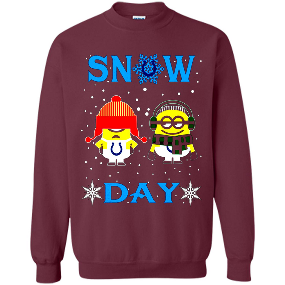 Snow Day Shirt For Indianapolis Colts Vs Minion Fans pingpong