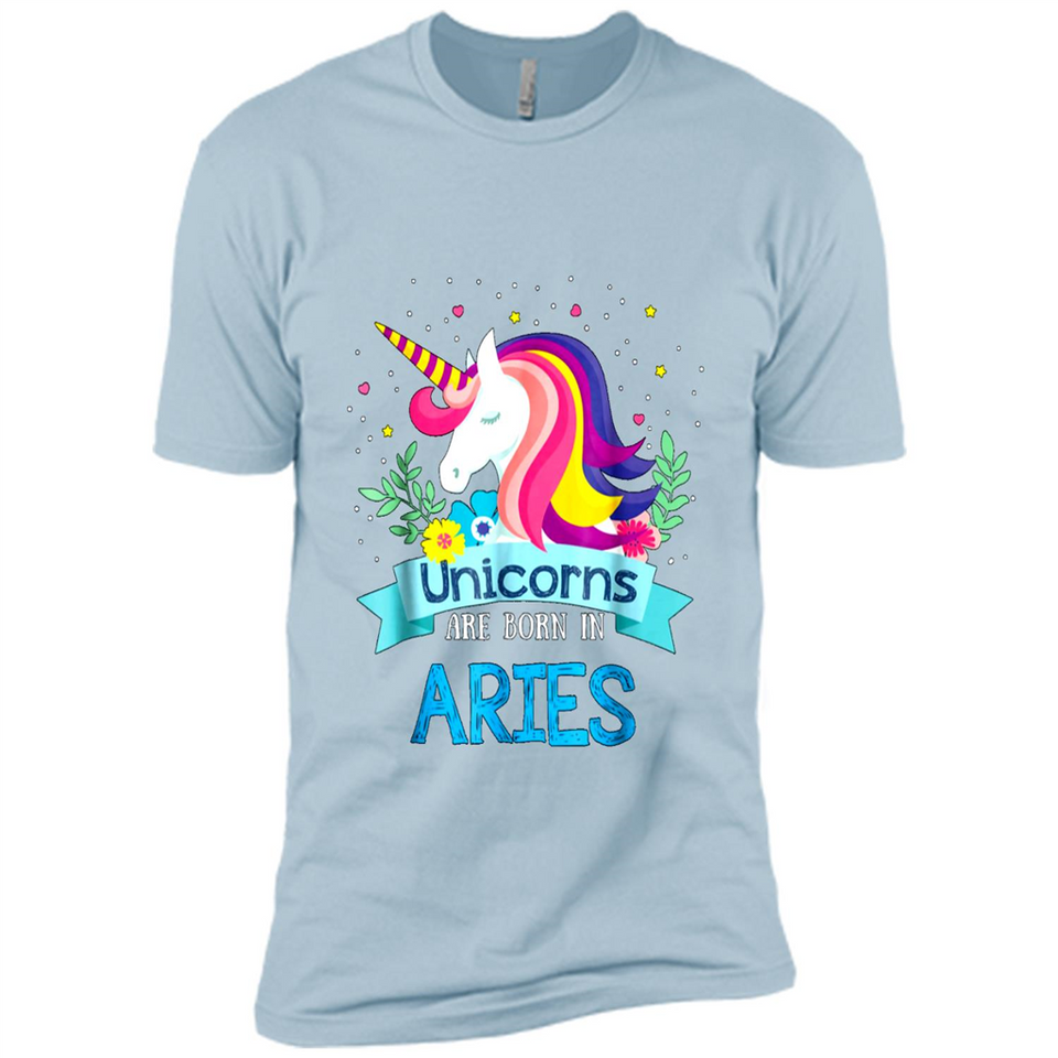 Unicorns are born in Aries Birthday Rainbow Gift Custom Ultra Cotton