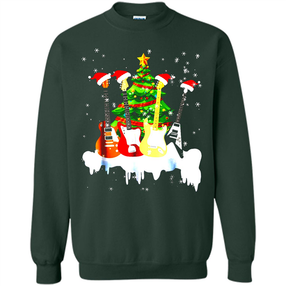 Santa Hat Electric Guitar Classical Guitar Christmas shirt Ladies' Boyfriend