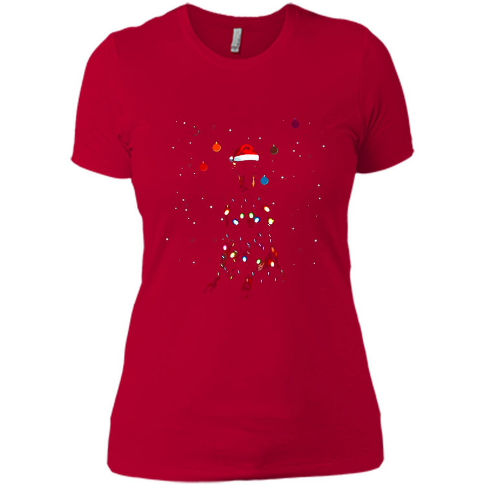 Doberman Santa Lights Christmas Dog Xmas Sweatshirt - Ladies' Boyfriend T-Shirt