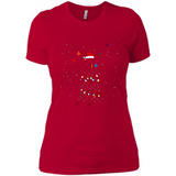 Doberman Santa Lights Christmas Dog Xmas Sweatshirt - Ladies' Boyfriend T-Shirt